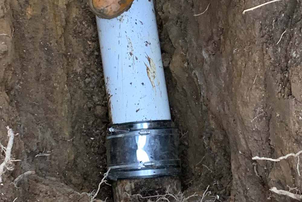 sewer pipe repaired with CIPP liner sewer pipe repaired with CIPP liner